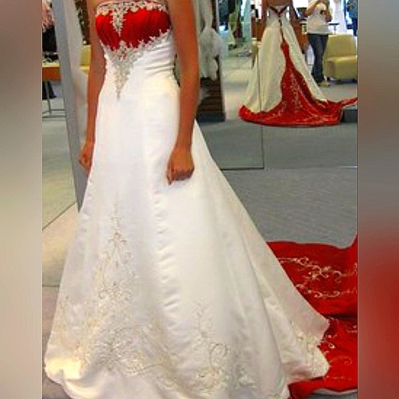 New!! TagsALFRED ANGELO BRIDAL RED SWEETHEARTS ROMANTIC BEADED A LINE DRESS Sz 6 - Picture 9 of 17